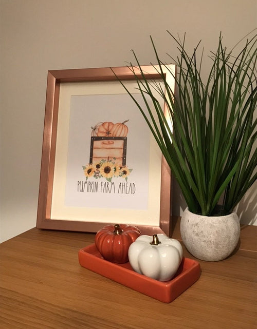 Load image into Gallery viewer, Pumpkin Farm Ahead Autumn Seasonal Wall Home Decor Print by WinsterCreations™ Official Store
