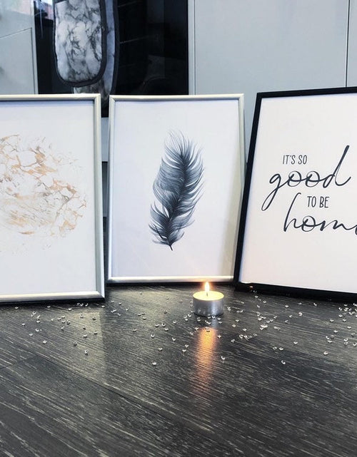 Load image into Gallery viewer, Feather Black Elegant Bedroom Simple Decor Print by WinsterCreations™ Official Store
