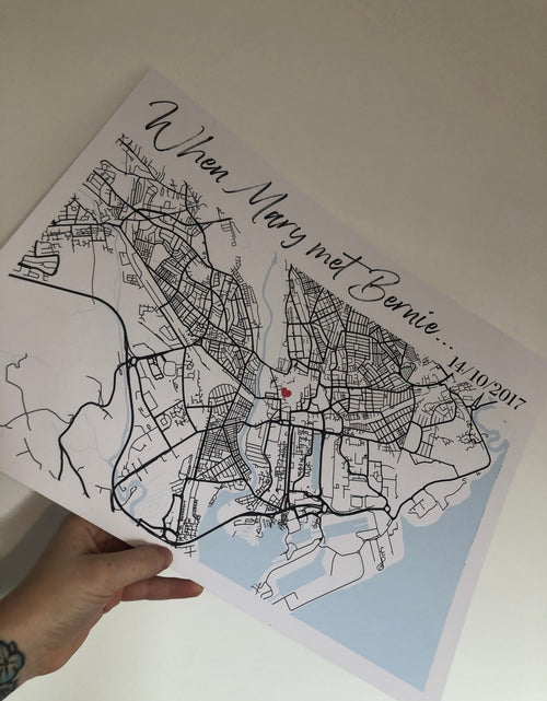 Load image into Gallery viewer, When We Met Personalised Date Any Place Country City Wall Decor Print by WinsterCreations™ Official Store
