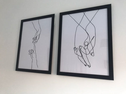 Load image into Gallery viewer, Adams Touching Hands Line Work Wall Decor Print by WinsterCreations™ Official Store
