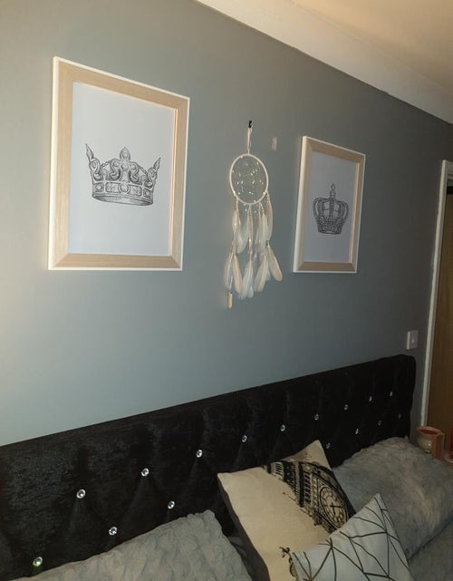Load image into Gallery viewer, King &amp; Queen Crown Couple Black Set Of 2 Bedroom Prints by WinsterCreations™ Official Store
