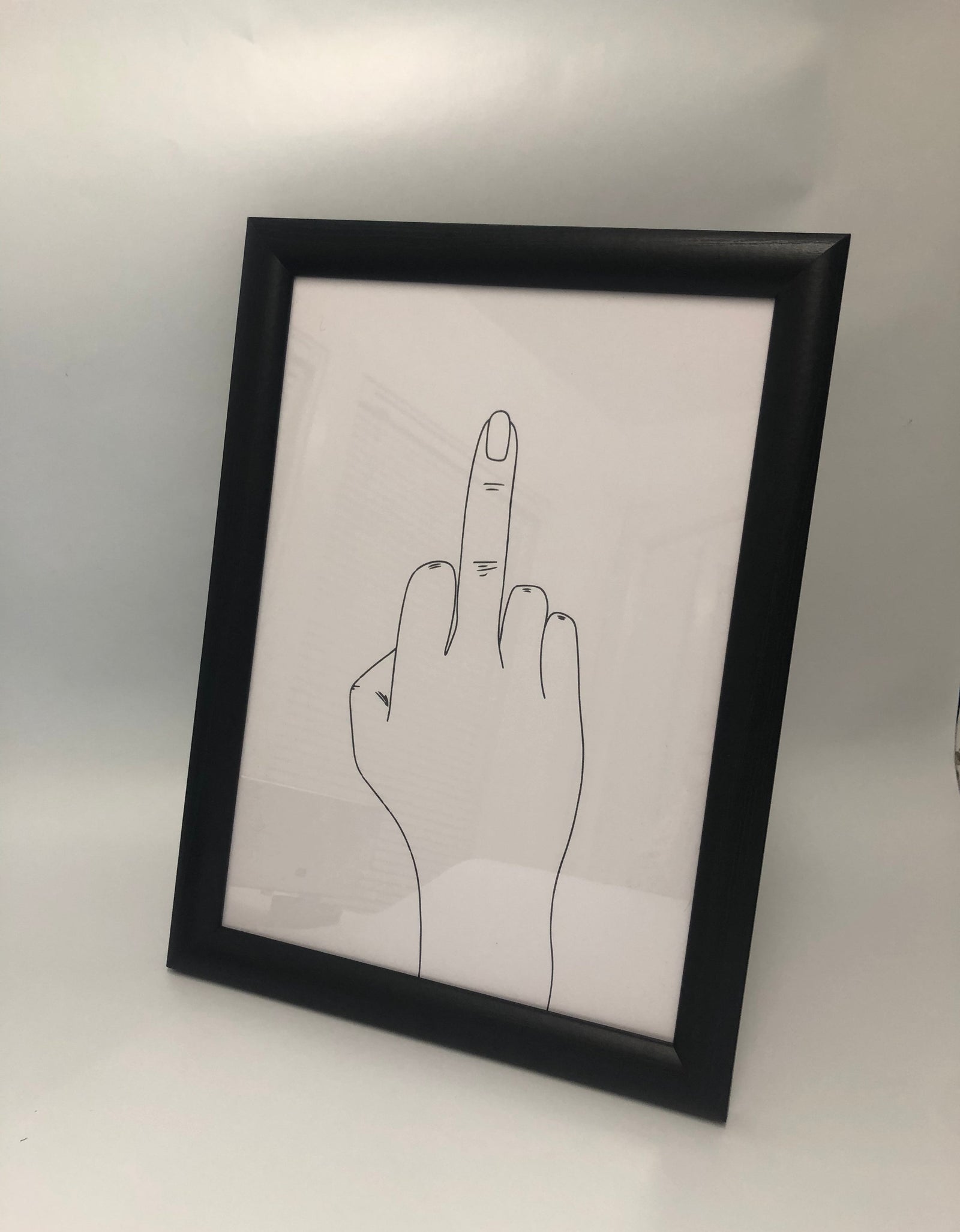 Middle Finger Hand Humorous Funny Bathroom Wall Decor Print by WinsterCreations™ Official Store