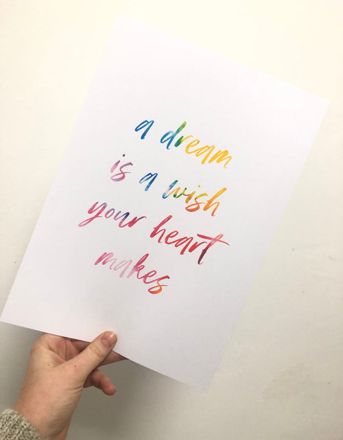 Load image into Gallery viewer, A Dream Is A Wish Colour Children's Room Wall Decor Print by WinsterCreations™ Official Store
