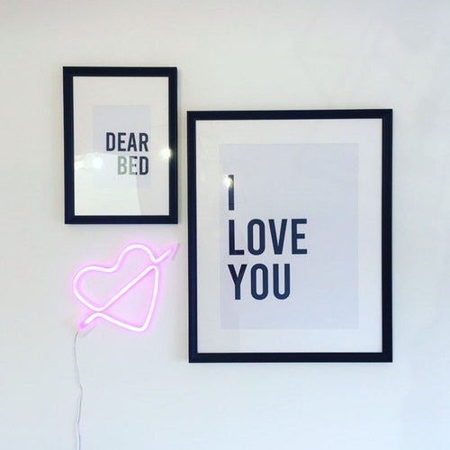 Load image into Gallery viewer, Dear Bed I Love You Black Bold Set Of 2 Bedroom Decor Wall Prints by WinsterCreations™ Official Store
