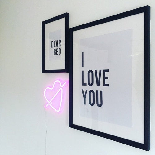 Load image into Gallery viewer, Dear Bed I Love You Black Bold Set Of 2 Bedroom Decor Wall Prints by WinsterCreations™ Official Store
