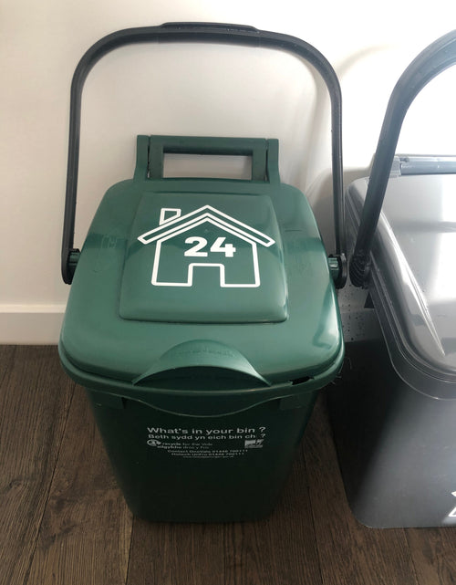 Load image into Gallery viewer, Wheelie Bin Caddy Recycle Home Decor Rose House Number Sticker Label by WinsterCreations™ Official Store
