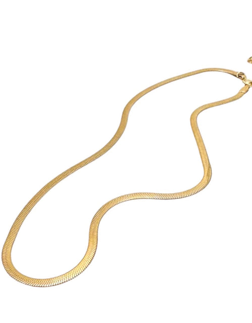 Load image into Gallery viewer, Herringbone Chain Classic Gold Necklace by ETHICGOODS
