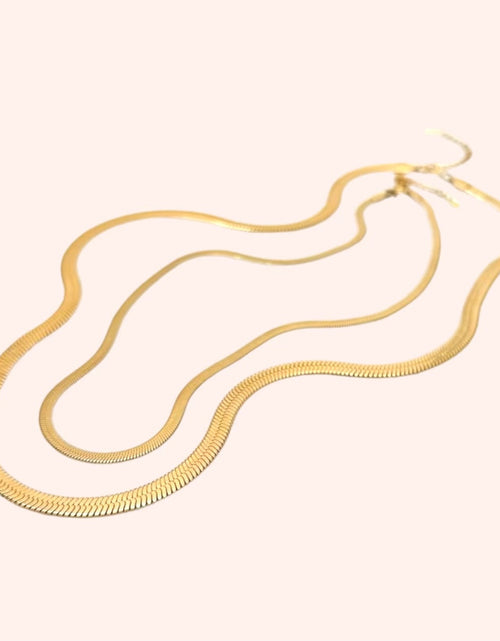 Load image into Gallery viewer, Herringbone Chain Classic Gold Necklace by ETHICGOODS
