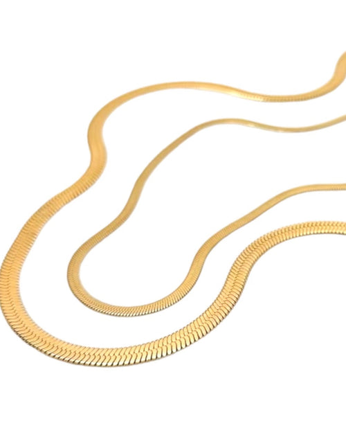 Load image into Gallery viewer, Herringbone Chain Classic Gold Necklace by ETHICGOODS
