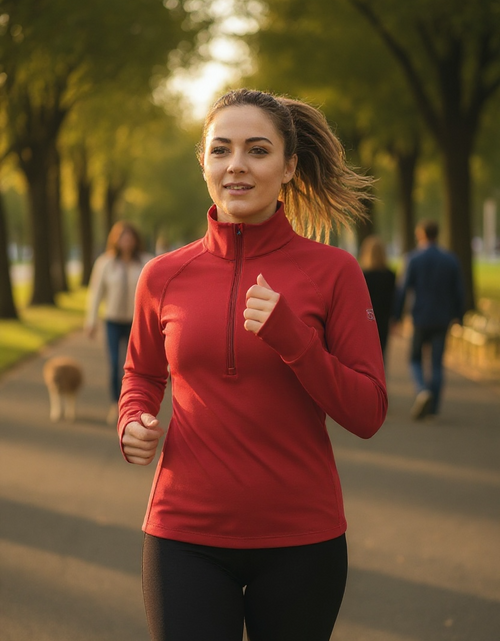 Load image into Gallery viewer, Foudy Mid-Weight Long Sleeve ½ Zip Top
