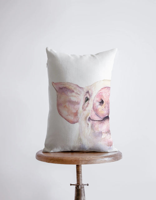 Load image into Gallery viewer, Pig | Farmhouse | 12x18 | Pillow Cover | Farm Animal | Home Decor | Country Farm Pillow | Farmhouse Decor | Throw Pillow | Room Decor | Gift by UniikPillows

