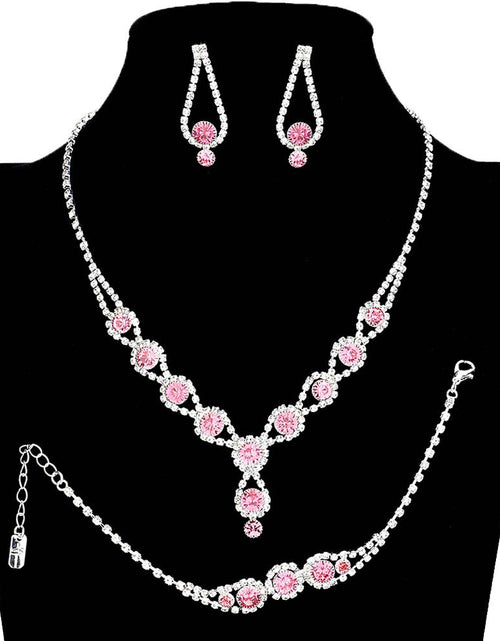 Load image into Gallery viewer, 3PCS Rhinestone Bubble Necklace Jewelry Set by Madeline Love
