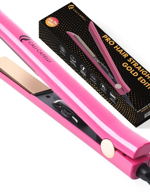 Load image into Gallery viewer, Pro-Series 1″ Titanium Hair Straightener Pink by Calicapelli Hair Tools

