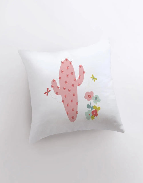Load image into Gallery viewer, Pink Cactus | Pillow Cover | Good Vibes Only | Cactus Pillow | Positive Vibes | South Western | Succulent Pillow | Cactus Pillow Case by UniikPillows
