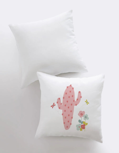 Load image into Gallery viewer, Pink Cactus | Pillow Cover | Good Vibes Only | Cactus Pillow | Positive Vibes | South Western | Succulent Pillow | Cactus Pillow Case by UniikPillows
