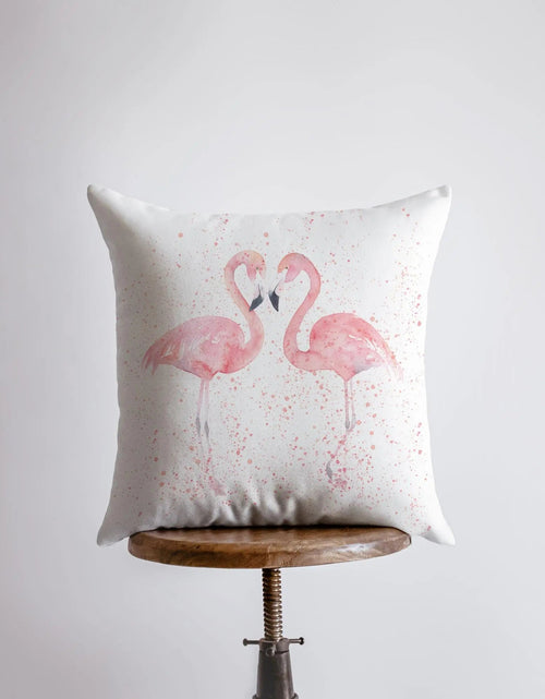 Load image into Gallery viewer, Pink Flamingos | Pillow Cover | Throw Pillow |  Home Decor | Pillow | Bird | Gift for her | Bedroom Decor | Beach Decor | Gift for her by UniikPillows
