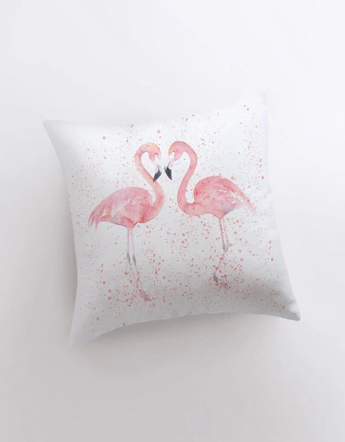 Load image into Gallery viewer, Pink Flamingos | Pillow Cover | Throw Pillow |  Home Decor | Pillow | Bird | Gift for her | Bedroom Decor | Beach Decor | Gift for her by UniikPillows
