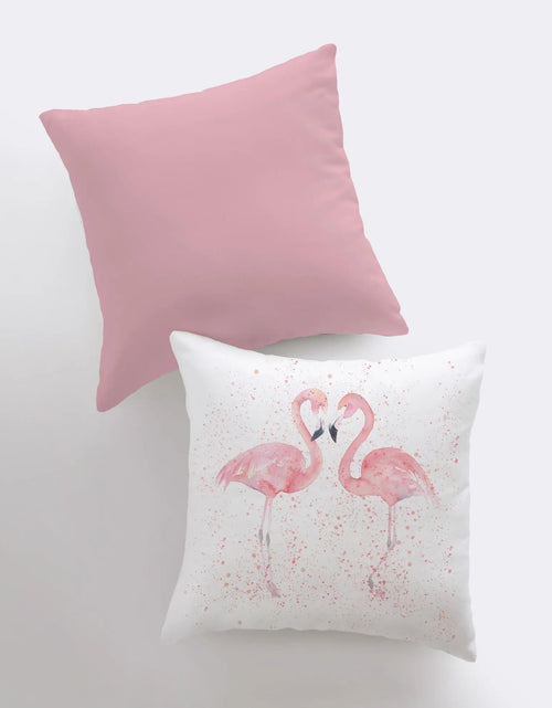 Load image into Gallery viewer, Pink Flamingos | Pillow Cover | Throw Pillow |  Home Decor | Pillow | Bird | Gift for her | Bedroom Decor | Beach Decor | Gift for her by UniikPillows
