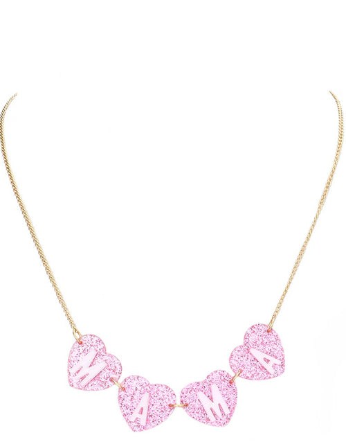 Load image into Gallery viewer, Mama Message Glittered Heart Link Necklace by Madeline Love
