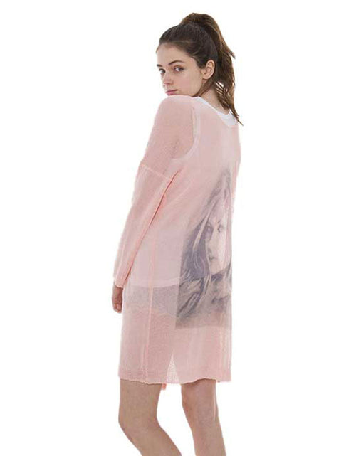 Load image into Gallery viewer, Solid Portrait Print on Back Cardigan by Madeline Love
