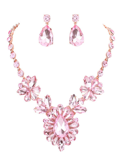 Load image into Gallery viewer, Teardrop Stone Cluster Evening Necklace by Madeline Love
