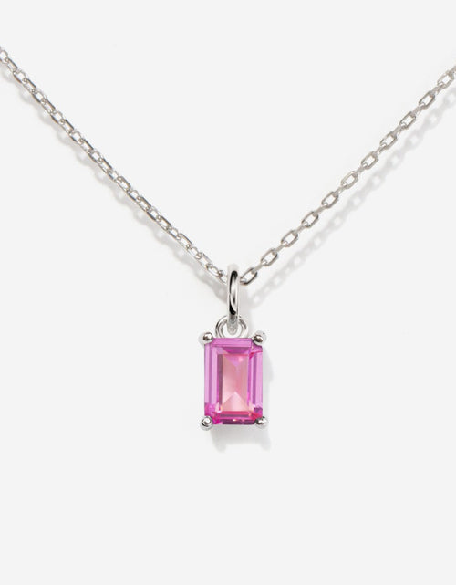 Load image into Gallery viewer, Birthstone Pink Tourmaline Silver Necklace - October by Little Sky Stone
