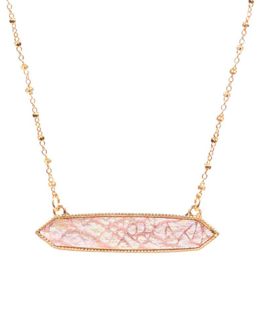 Load image into Gallery viewer, Trendy Patterned Hexagon Pendant Necklace by Madeline Love
