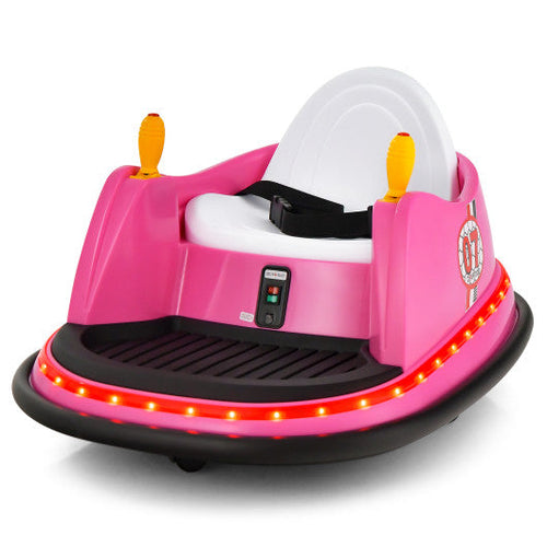 Load image into Gallery viewer, 12V Electric Kids Ride On Bumper Car with Flashing Lights for Toddlers-Pink
