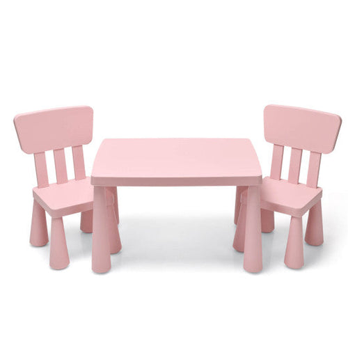 Load image into Gallery viewer, 3 Pieces Toddler Multi Activity Play Dining Study Kids Table and Chair Set-Pink
