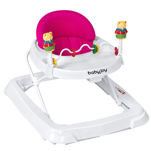 Load image into Gallery viewer, Adjustable Height Removable Folding Portable Baby Walker-Pink
