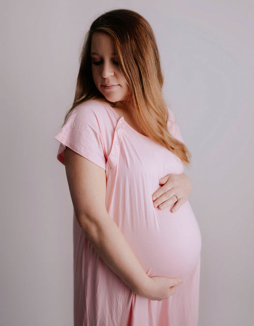 Load image into Gallery viewer, Light Pink Labor and Delivery Nursing Hospital Gown by Three Little Tots
