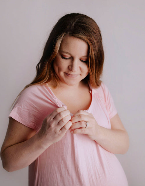 Load image into Gallery viewer, Light Pink Labor and Delivery Nursing Hospital Gown by Three Little Tots
