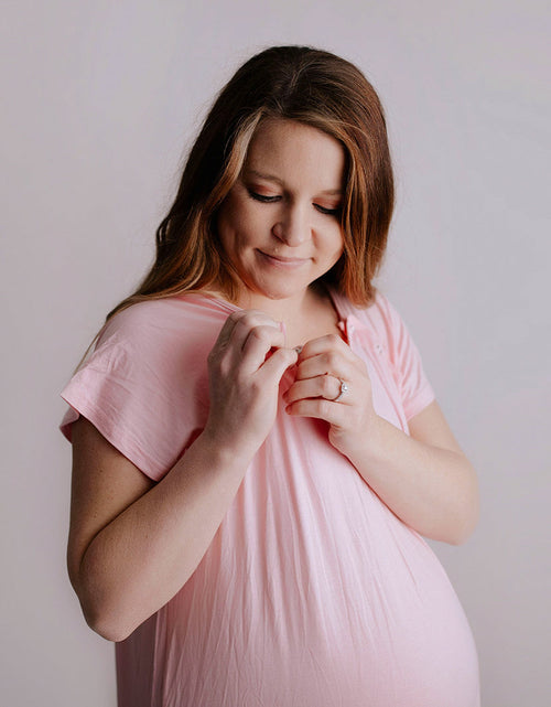 Load image into Gallery viewer, Light Pink Labor and Delivery Nursing Hospital Gown by Three Little Tots
