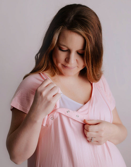 Load image into Gallery viewer, Light Pink Labor and Delivery Nursing Hospital Gown by Three Little Tots
