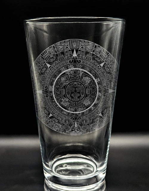 Load image into Gallery viewer, MESOAMERICAN Pint Glasses by LumEngrave
