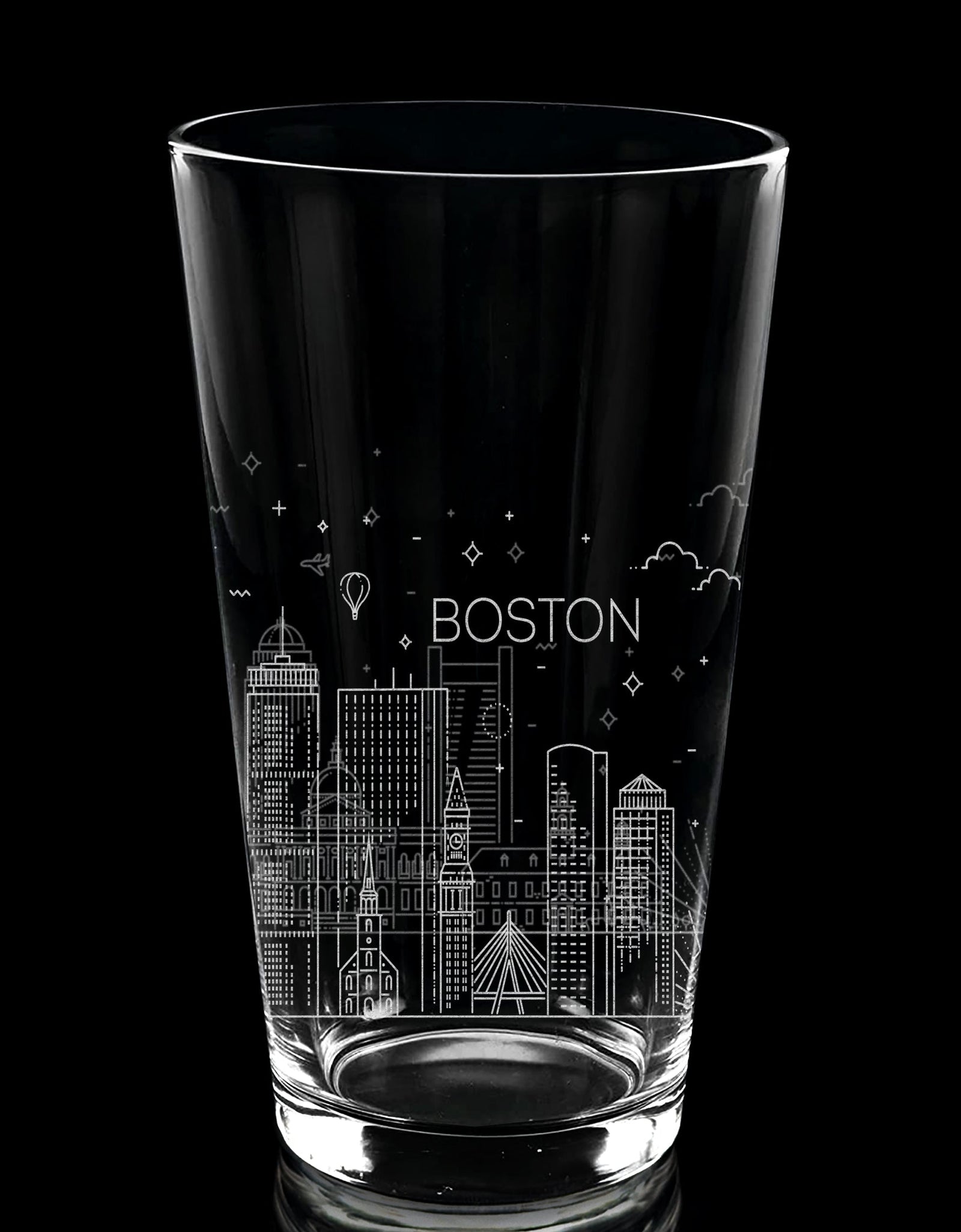 CITY SKYLINES Pint Glasses by LumEngrave