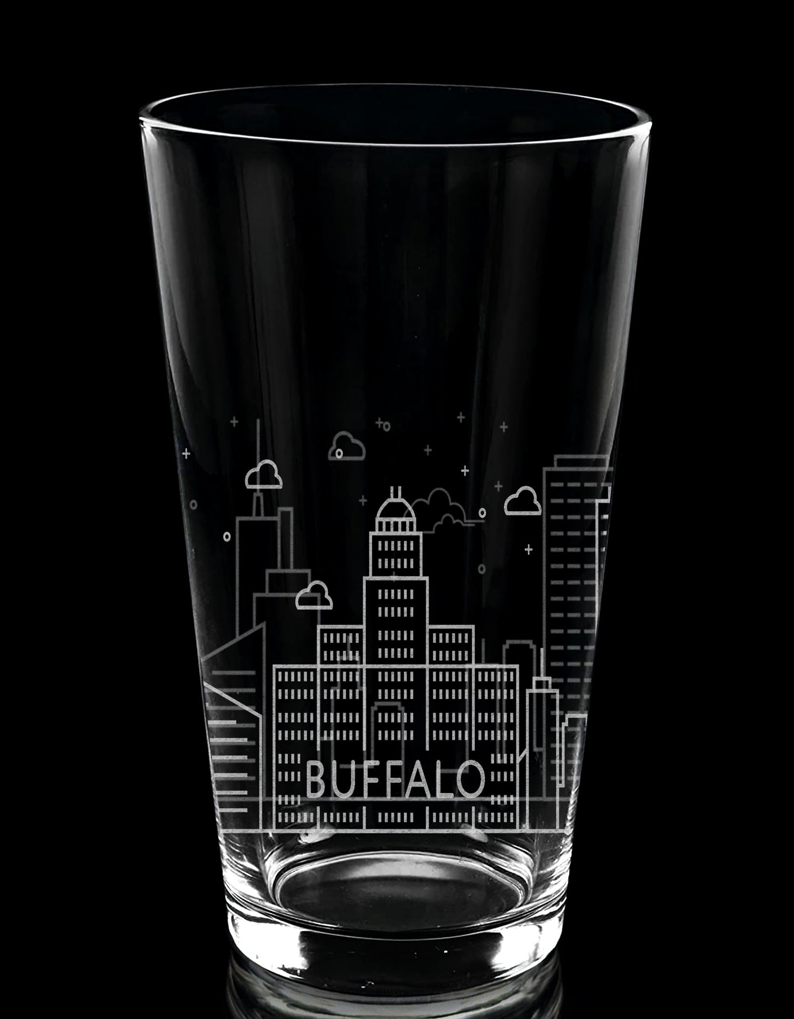CITY SKYLINES Pint Glasses by LumEngrave