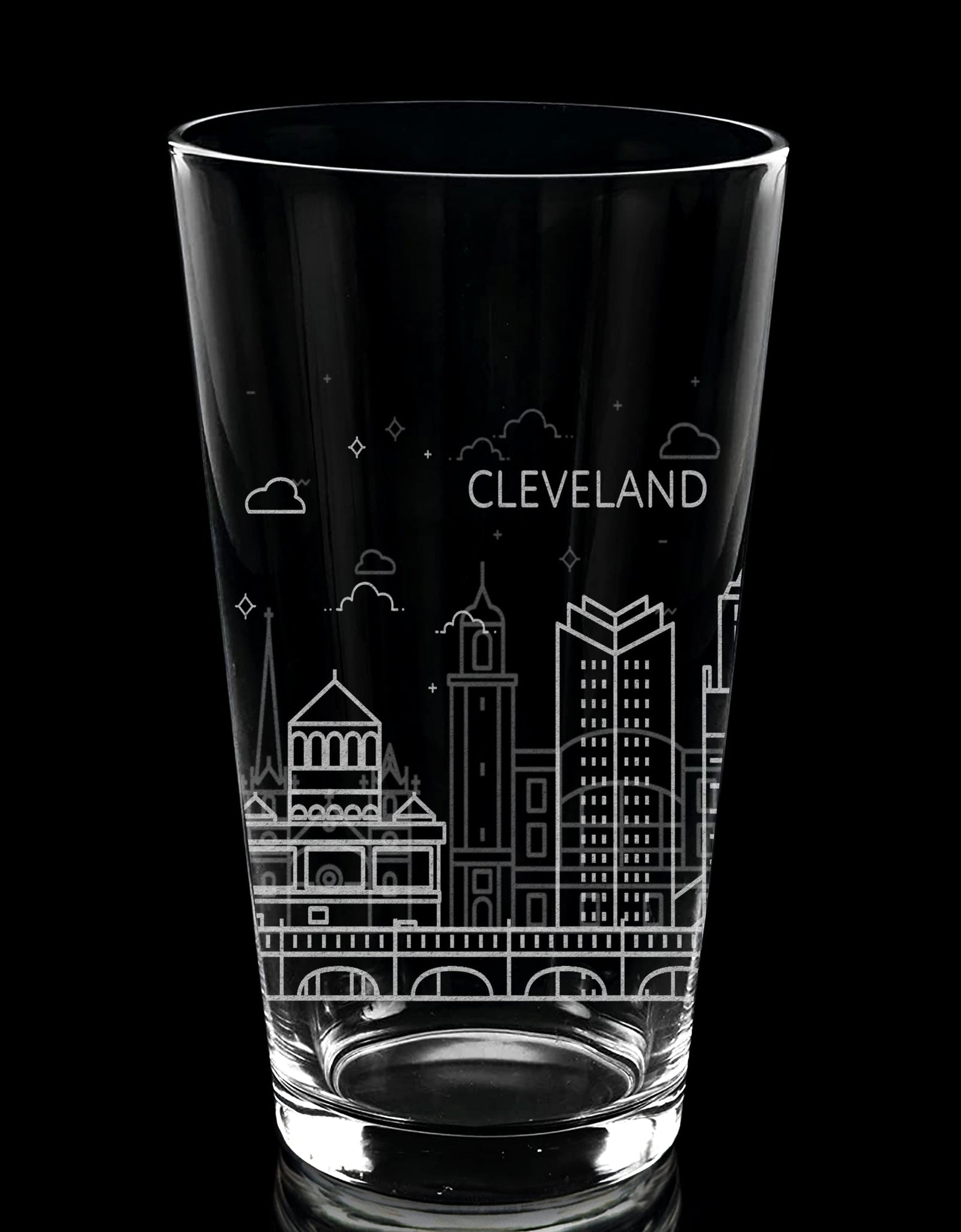 CITY SKYLINES Pint Glasses by LumEngrave