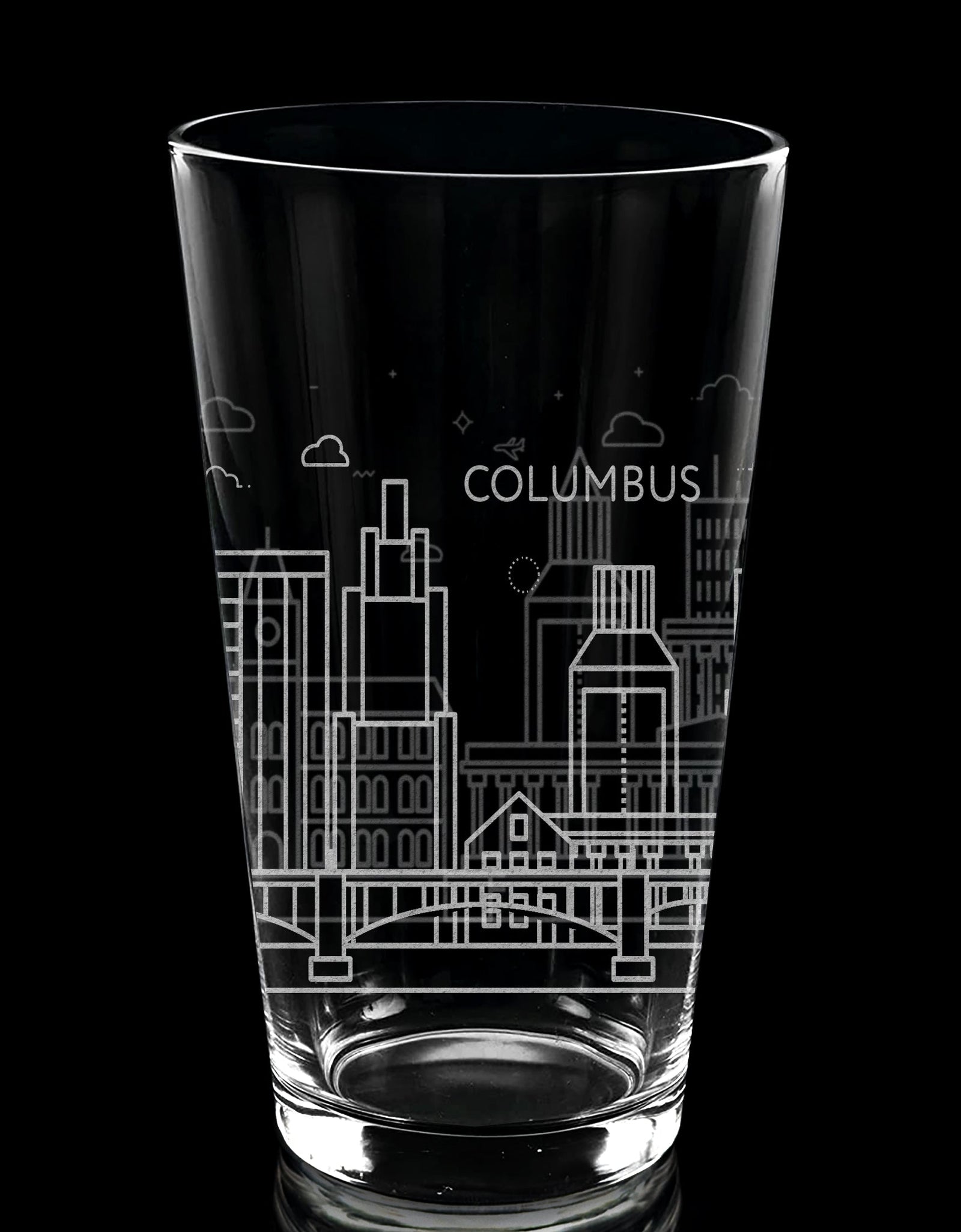 CITY SKYLINES Pint Glasses by LumEngrave