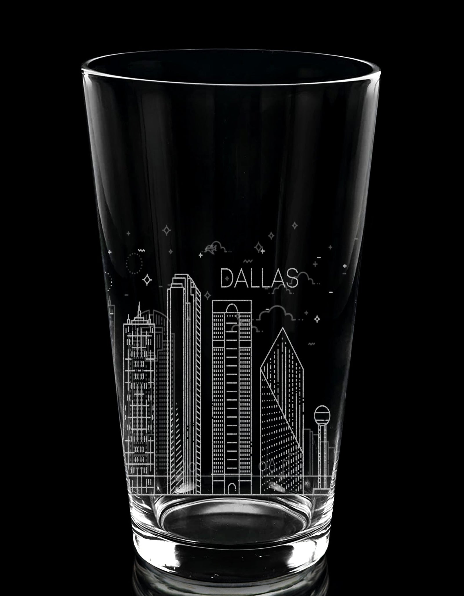 CITY SKYLINES Pint Glasses by LumEngrave