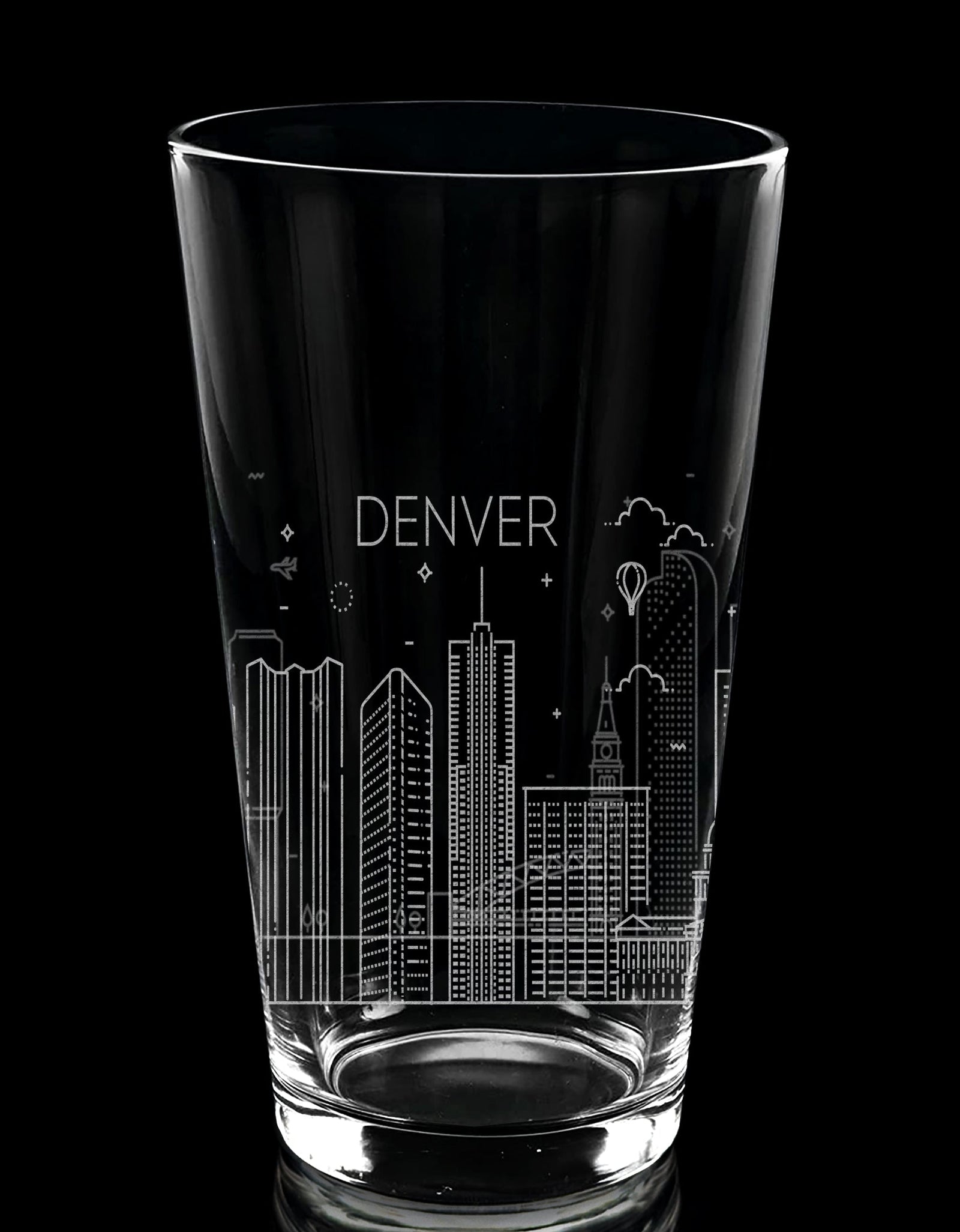 CITY SKYLINES Pint Glasses by LumEngrave