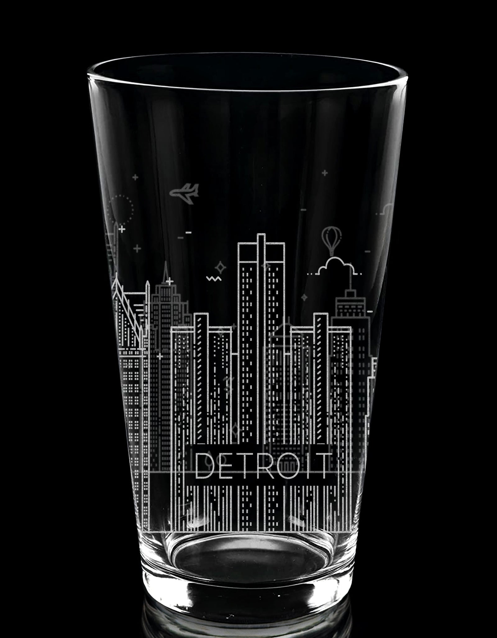 CITY SKYLINES Pint Glasses by LumEngrave