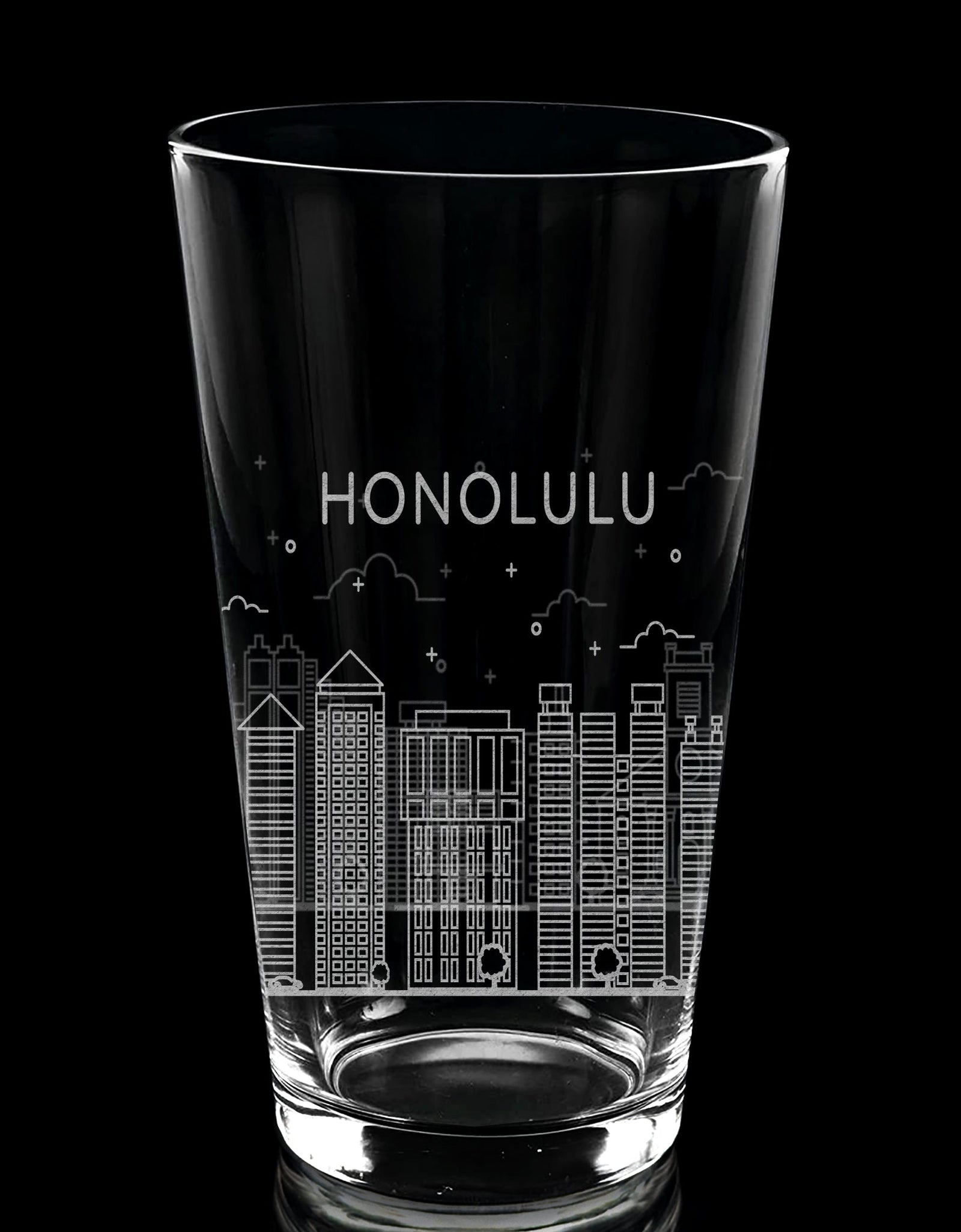 CITY SKYLINES Pint Glasses by LumEngrave