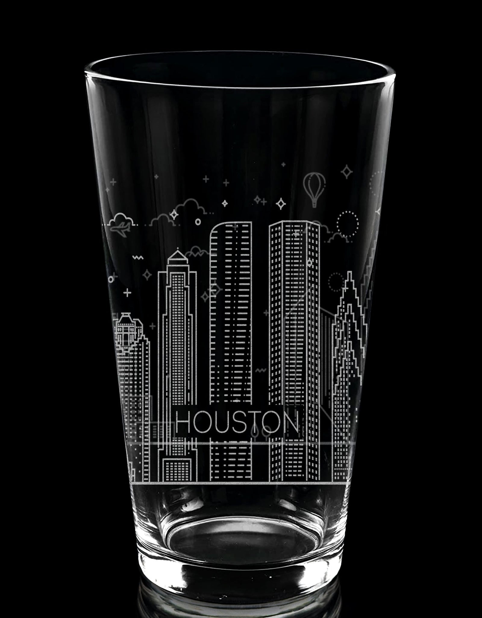 CITY SKYLINES Pint Glasses by LumEngrave