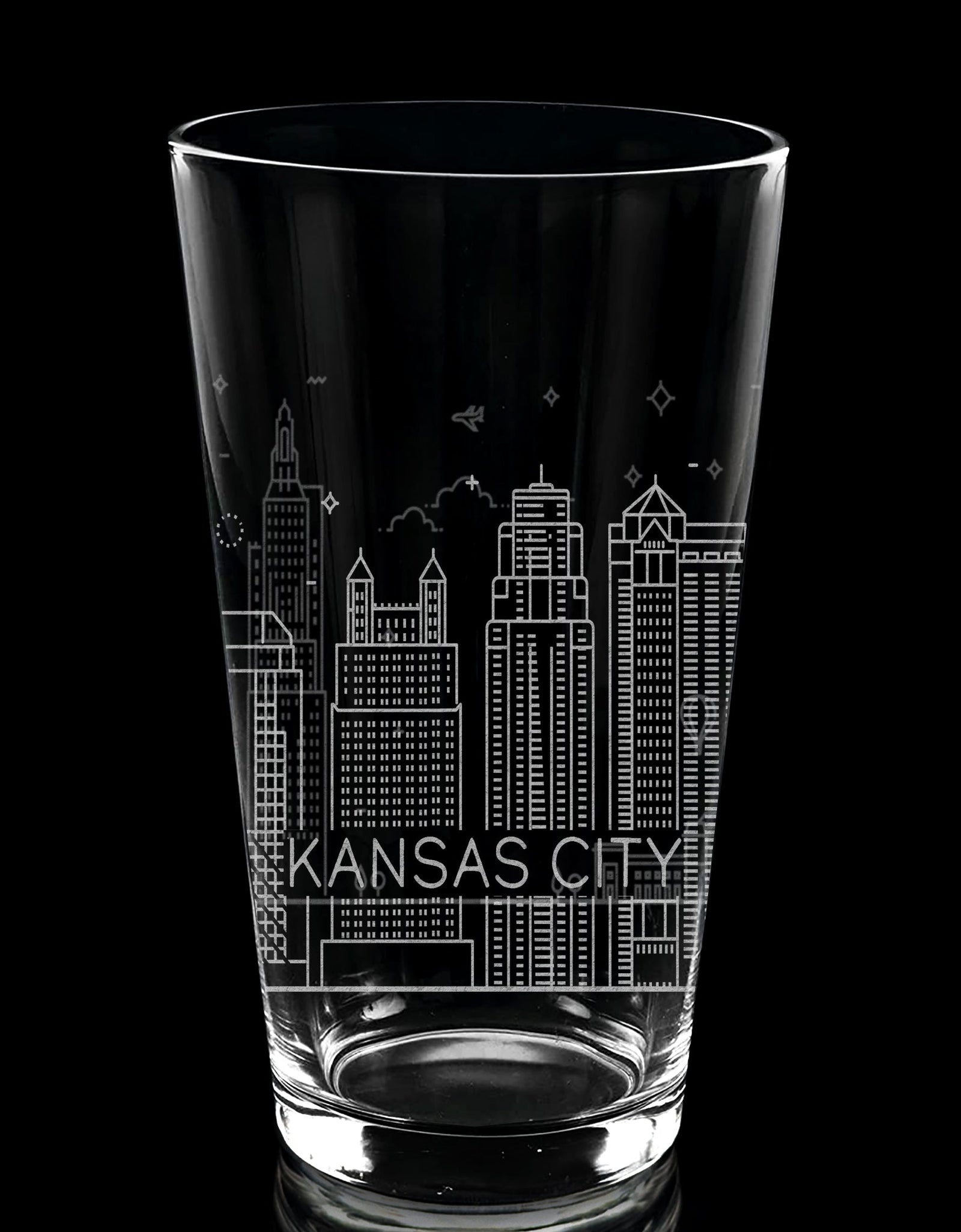 CITY SKYLINES Pint Glasses by LumEngrave