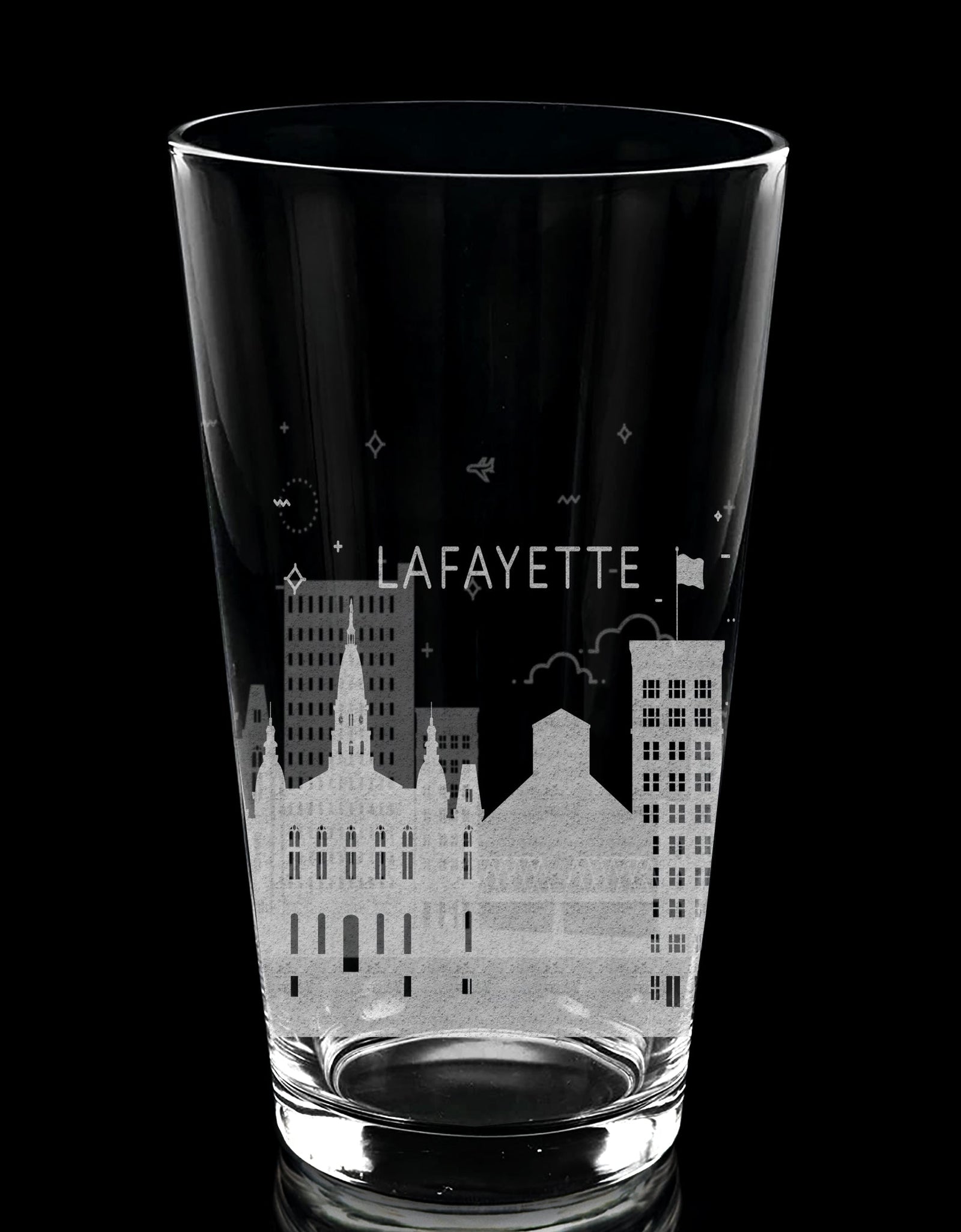 CITY SKYLINES Pint Glasses by LumEngrave