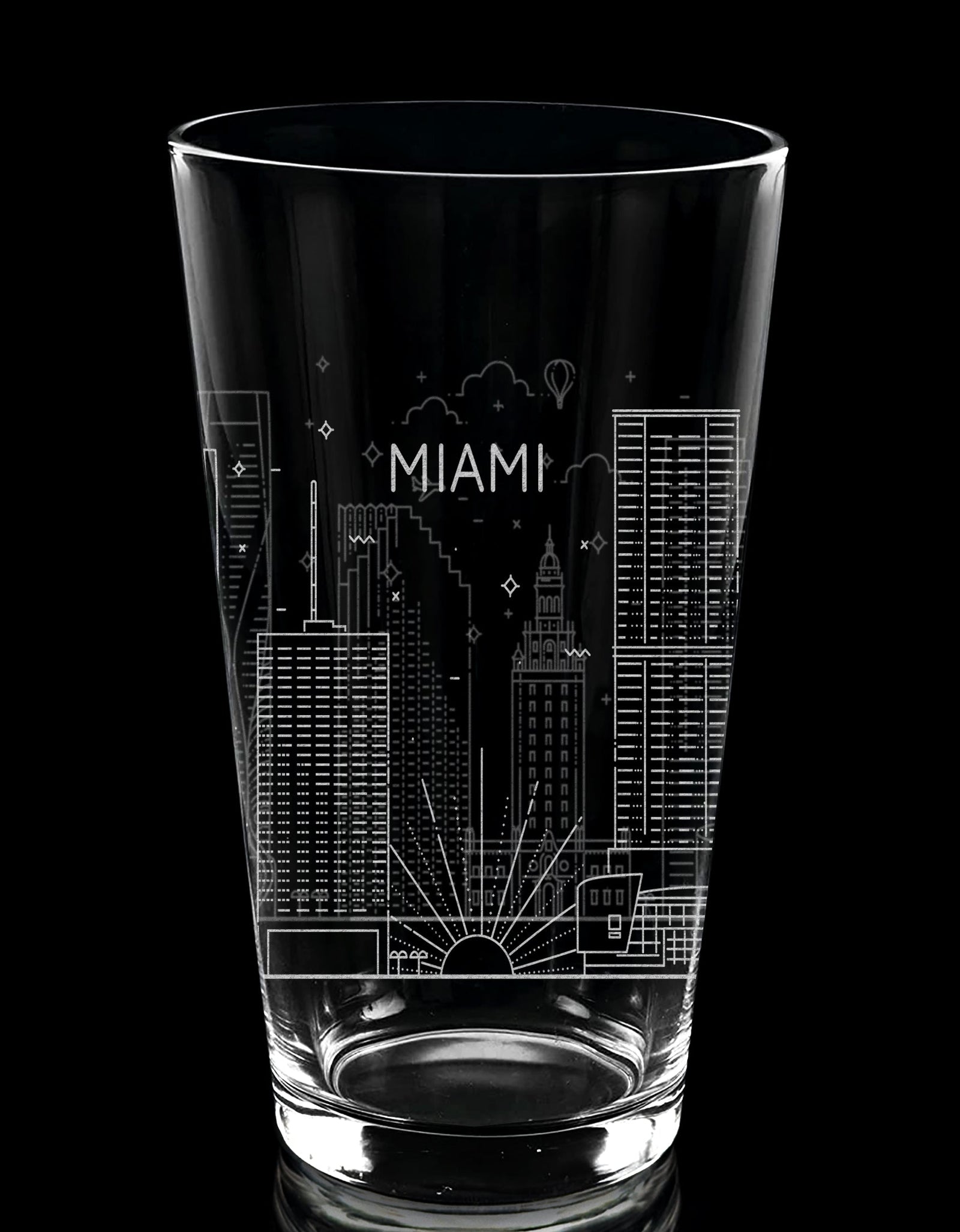 CITY SKYLINES Pint Glasses by LumEngrave