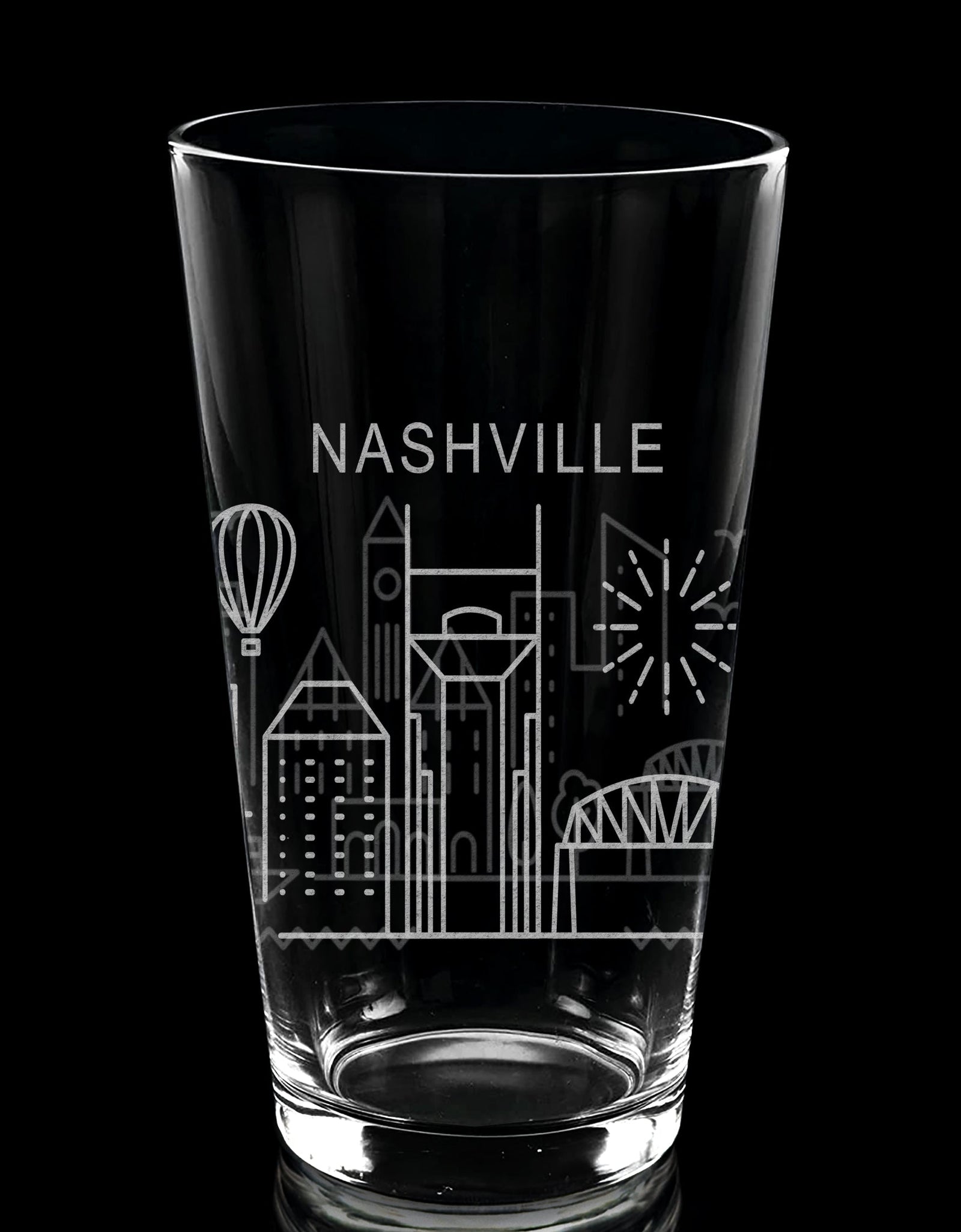 CITY SKYLINES Pint Glasses by LumEngrave