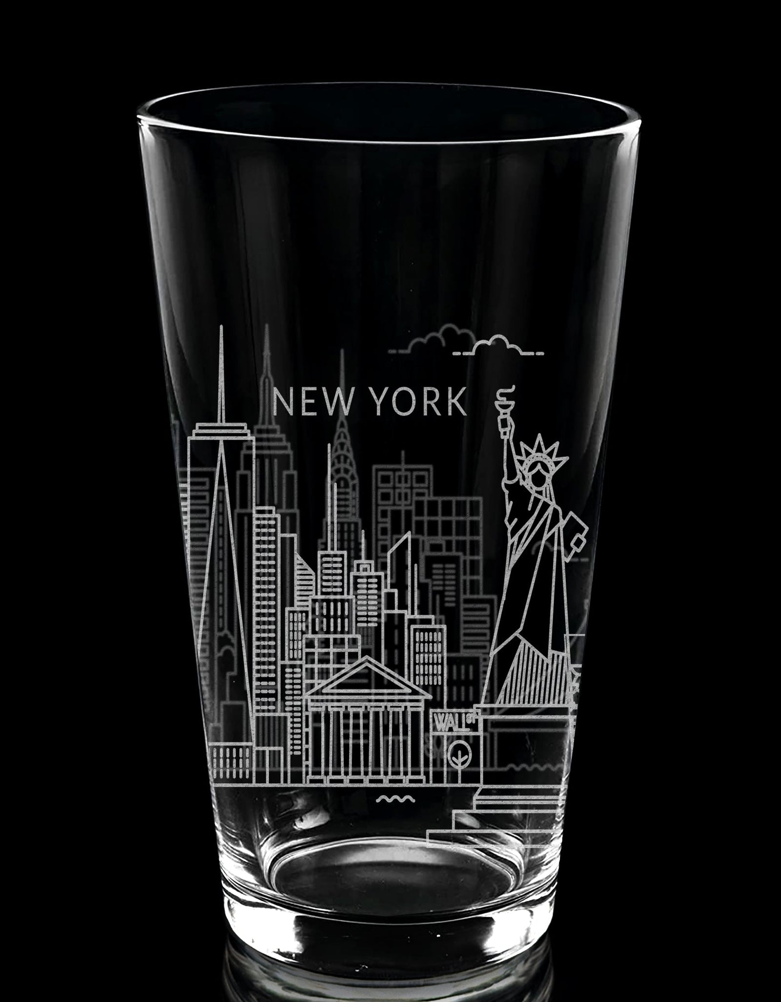 CITY SKYLINES Pint Glasses by LumEngrave