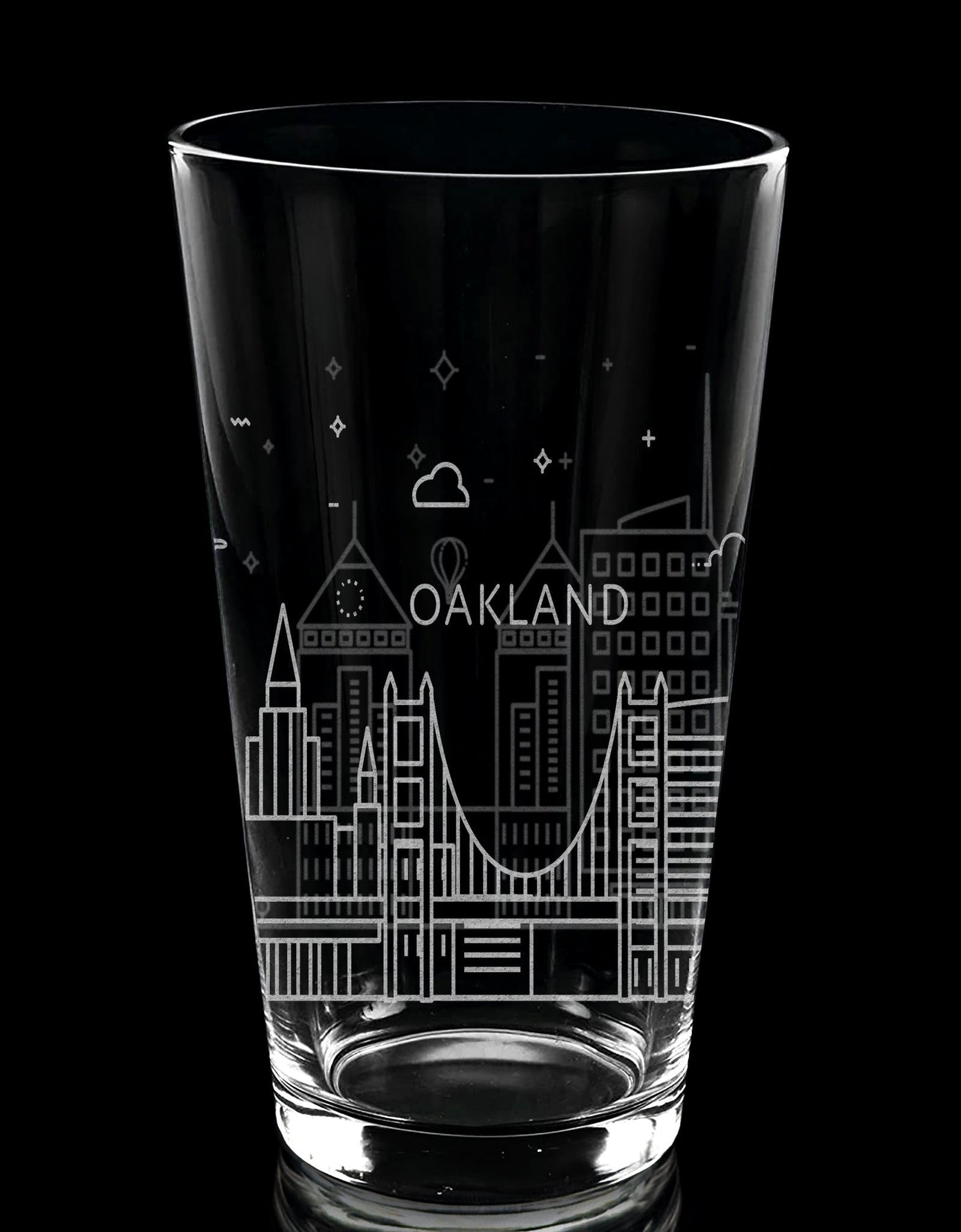 CITY SKYLINES Pint Glasses by LumEngrave